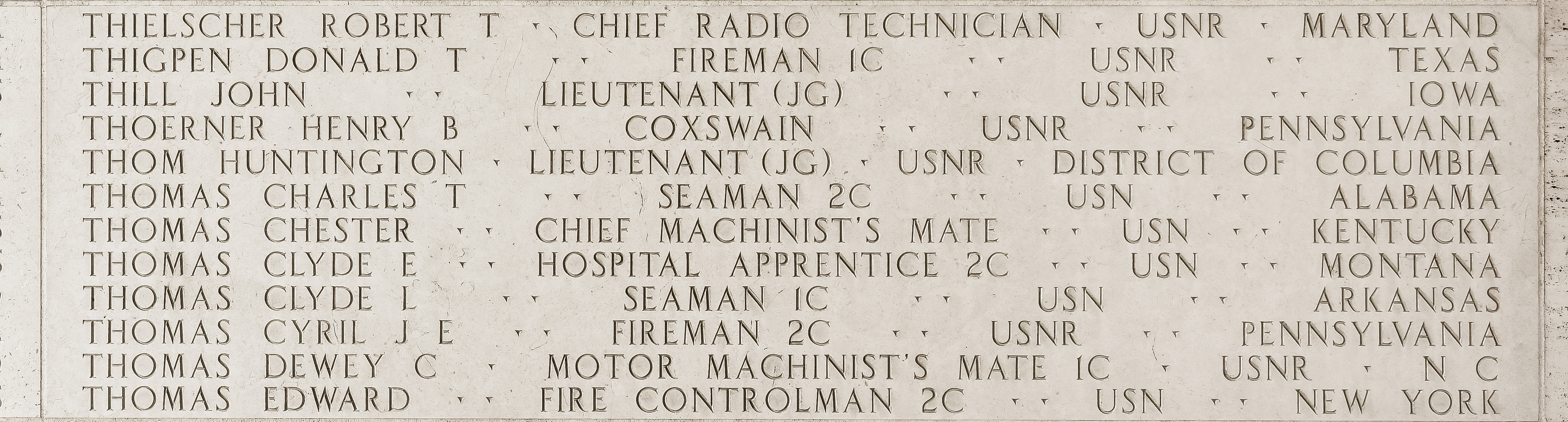 Edward  Thomas, Fire Controlman Second Class